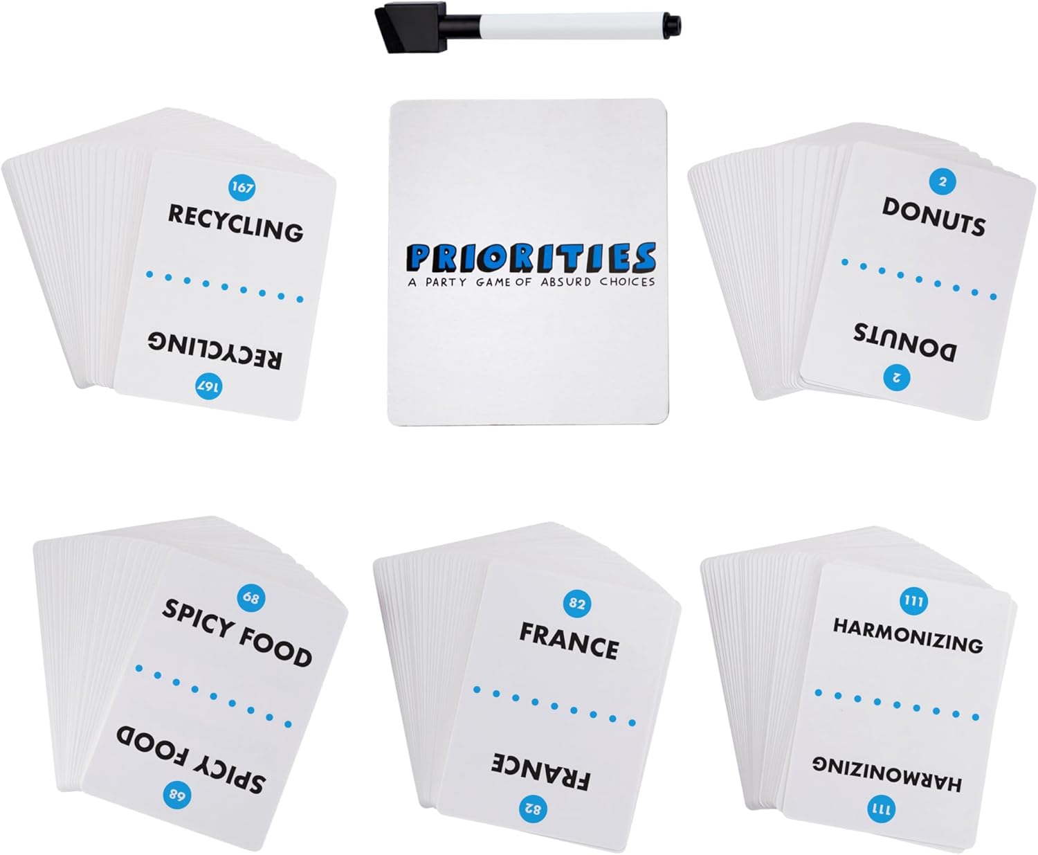 cooperative scoring mechanic where the group spells priorities to win