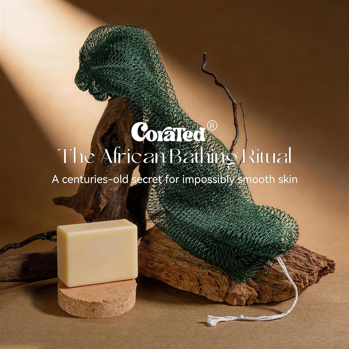 CORATED Designer Mesh Bath Sponge – Pattern-Matched Shower Accessory for Modern Bathroom Style