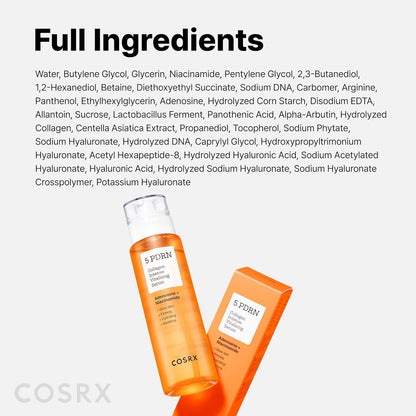 COSRX 5 PDRN Collagen Intense Vitalizing Serum – Thoughtful Mother's Day Gift for Women Who Love K-Beauty, Glowing Skin Serum