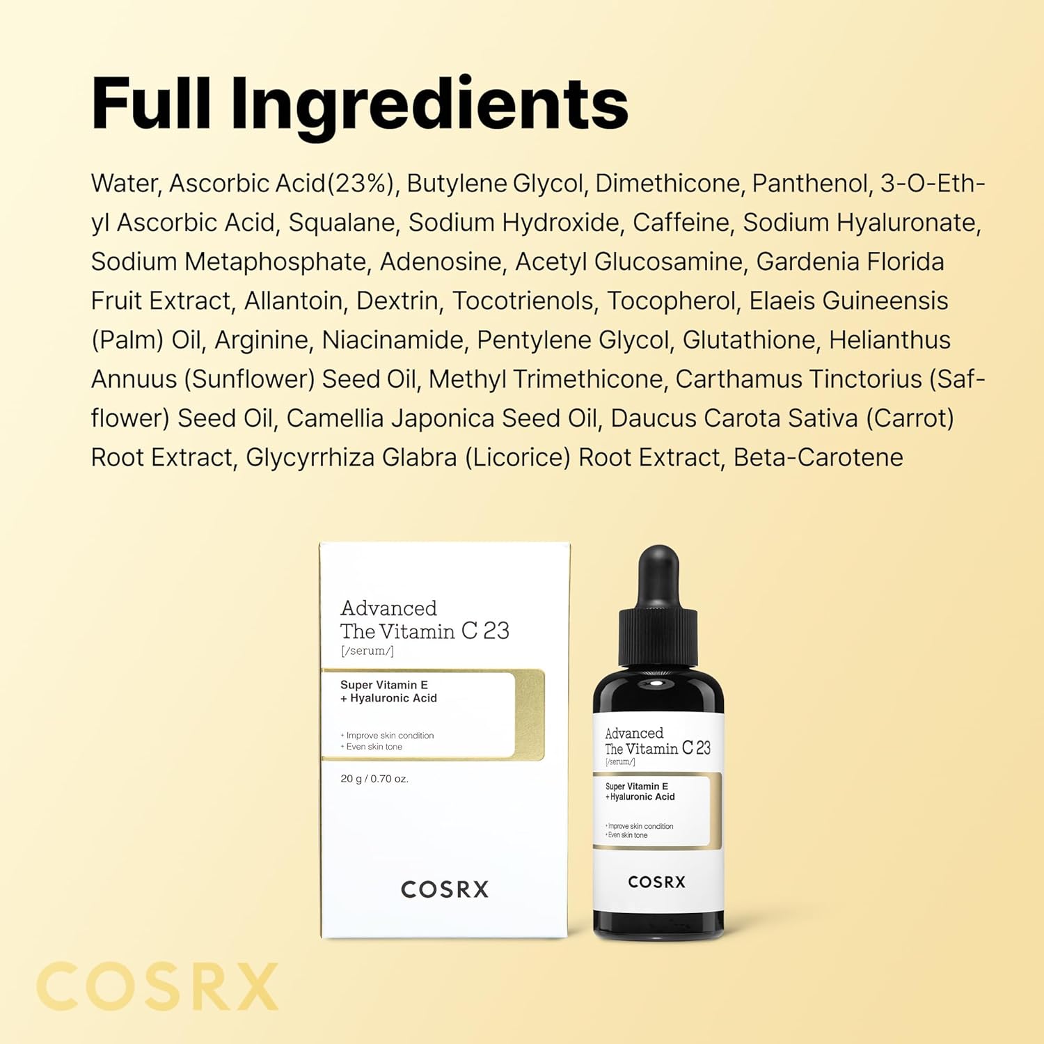 COSRX Advanced Vitamin C Serum – Elegant Mother's Day Gift, Anti-Aging Korean Skincare for Wife and Girlfriend