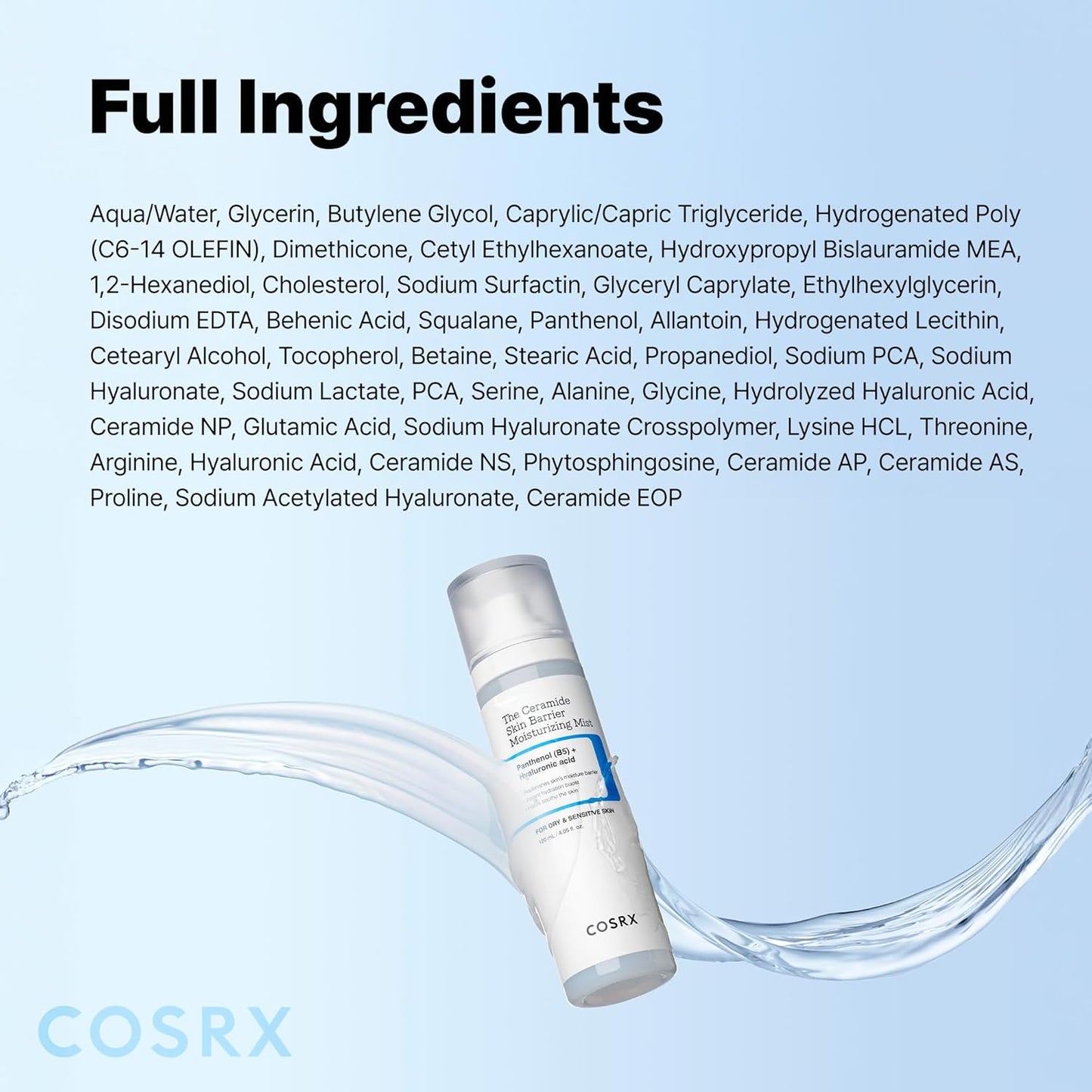 COSRX Barrier Cream Face Mist – Soothing Ceramide Mist for Mindful Self-Care Routine, Sensitive Skin Hydrator 4.06 fl.oz