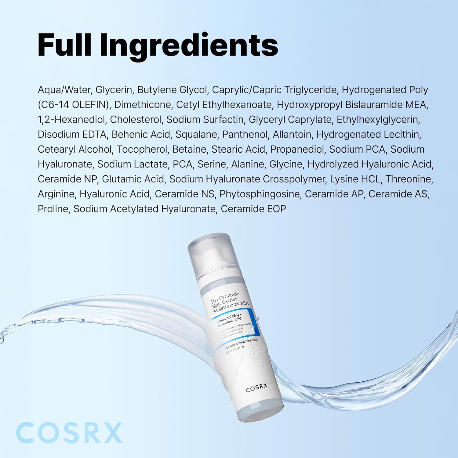 COSRX Barrier Cream Face Mist – Soothing Ceramide Mist for Mindful Self-Care Routine, Sensitive Skin Hydrator 4.06 fl.oz
