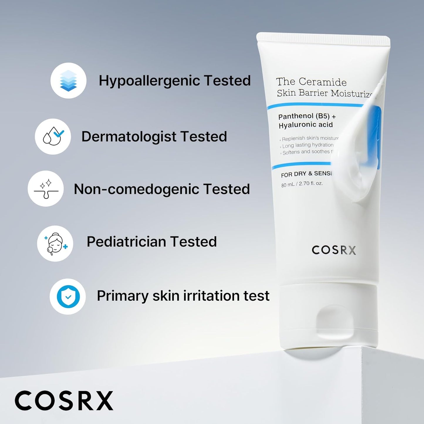 COSRX Ceramide Barrier Cream – Calming Evening Face Moisturizer for Mindful Skincare Routines, 2.7 oz