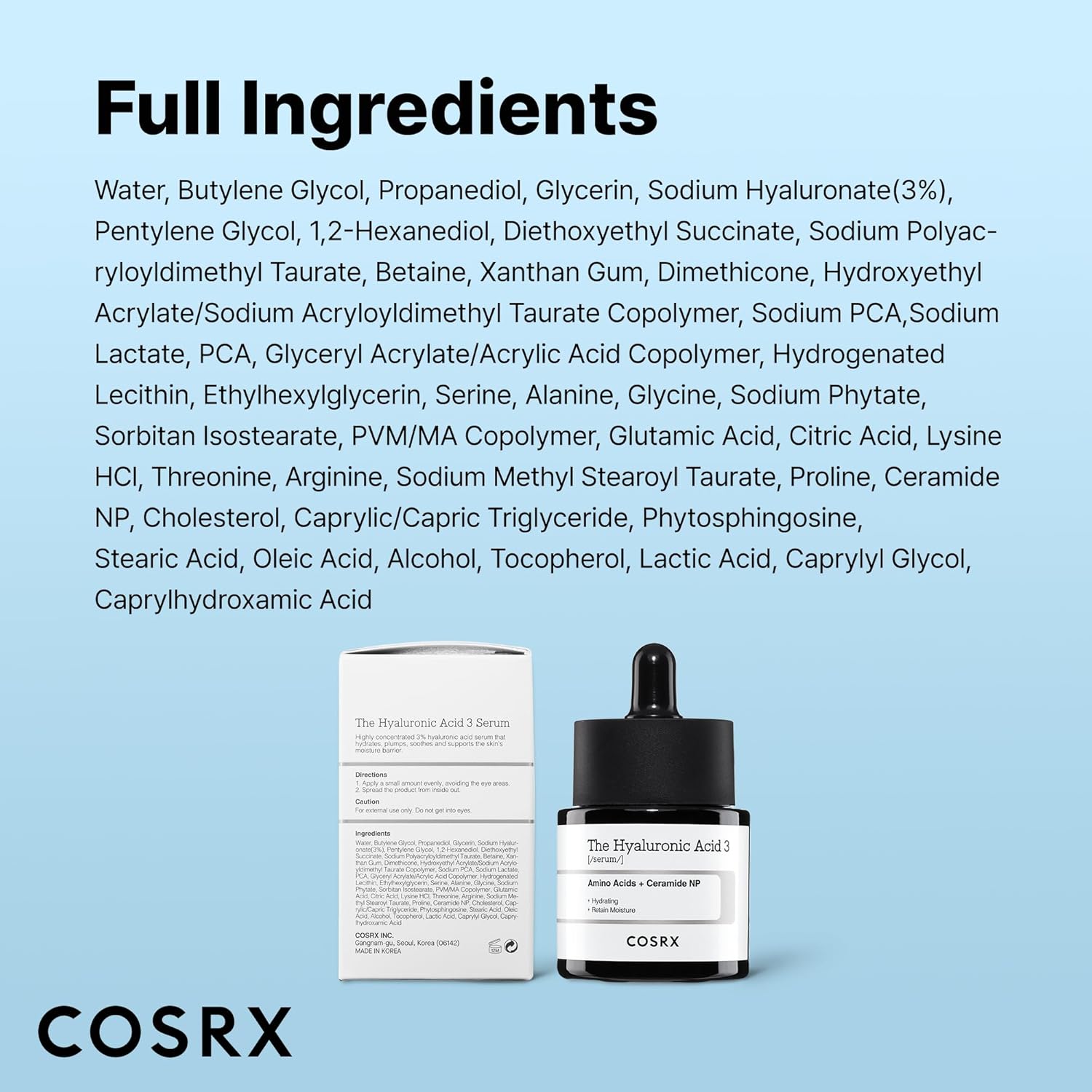 COSRX Hyaluronic Acid 3% Serum – Premium Multi-Active Concentrate for an Elevated Vanity Display