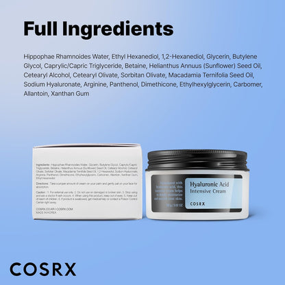COSRX Hyaluronic Acid Moisturizing Cream – Premium 100g K-Beauty Jar for an Elevated Vanity, Deep Hydration