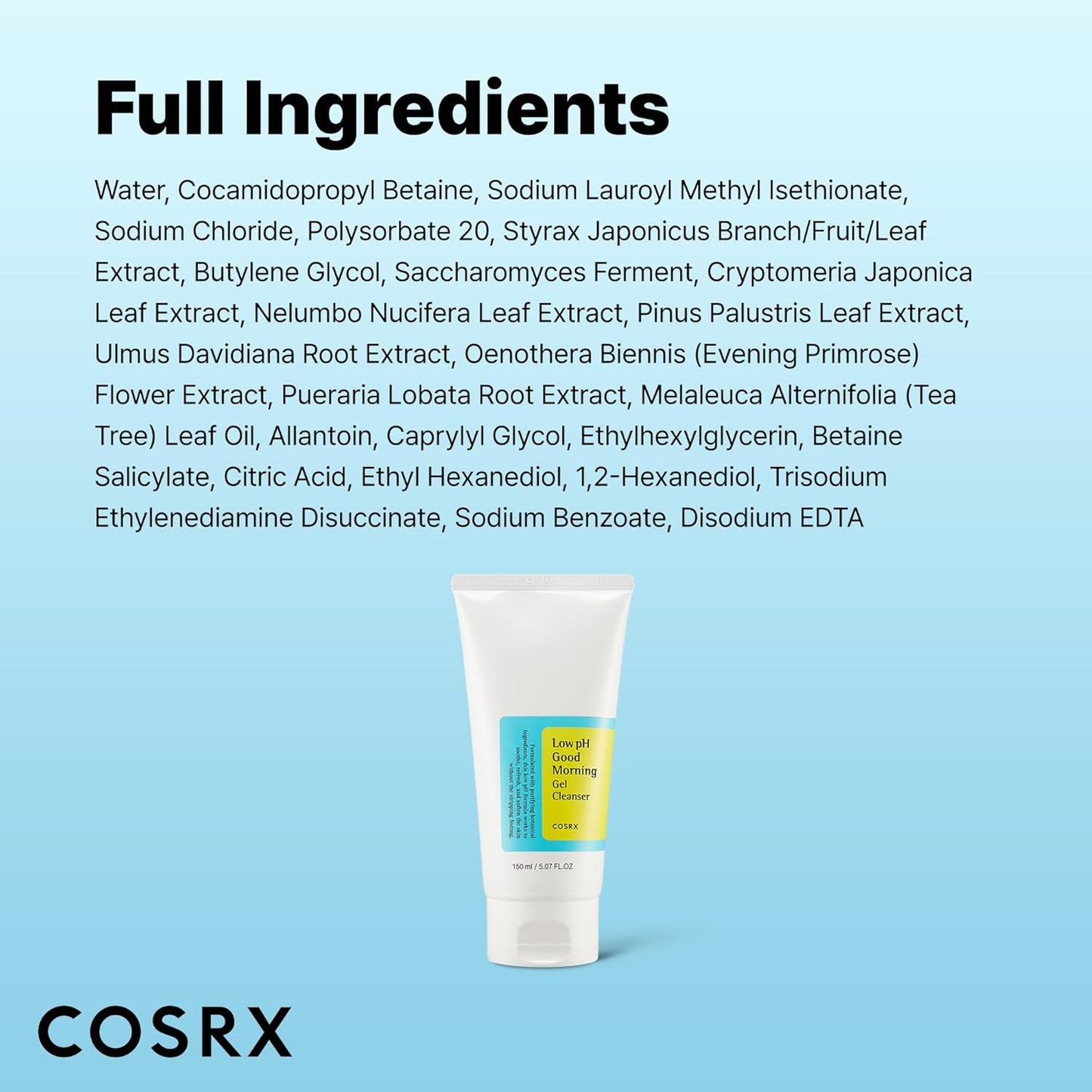 COSRX Low pH Good Morning Gel Face Wash – Calming Evening Cleanse, Tea Tree Facial Cleanser for Self Care Routine
