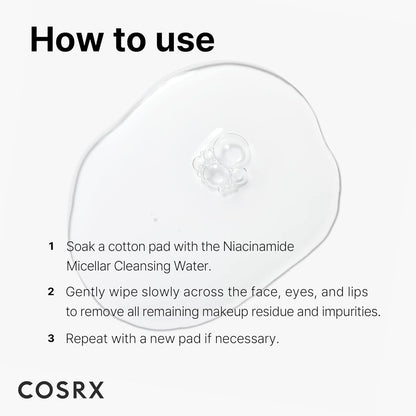 COSRX Low pH Niacinamide Micellar Cleansing Water – Thoughtful Skincare Gift for Her, Sensitive Skin Friendly