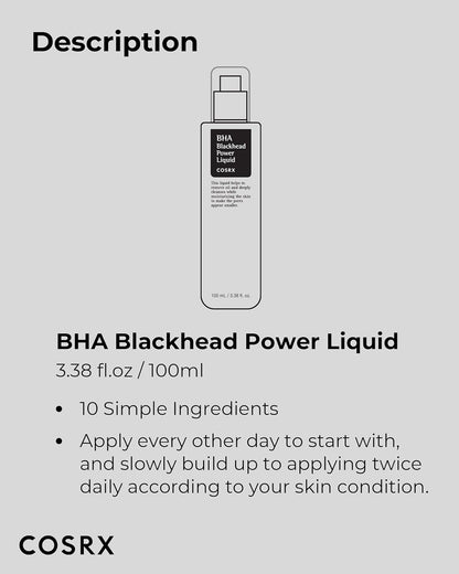 COSRX Niacinamide 2% + BHA 4% Blackhead Exfoliant Toner – Simple Two-Active Exfoliant for Clean and Intentional Skincare Shelves