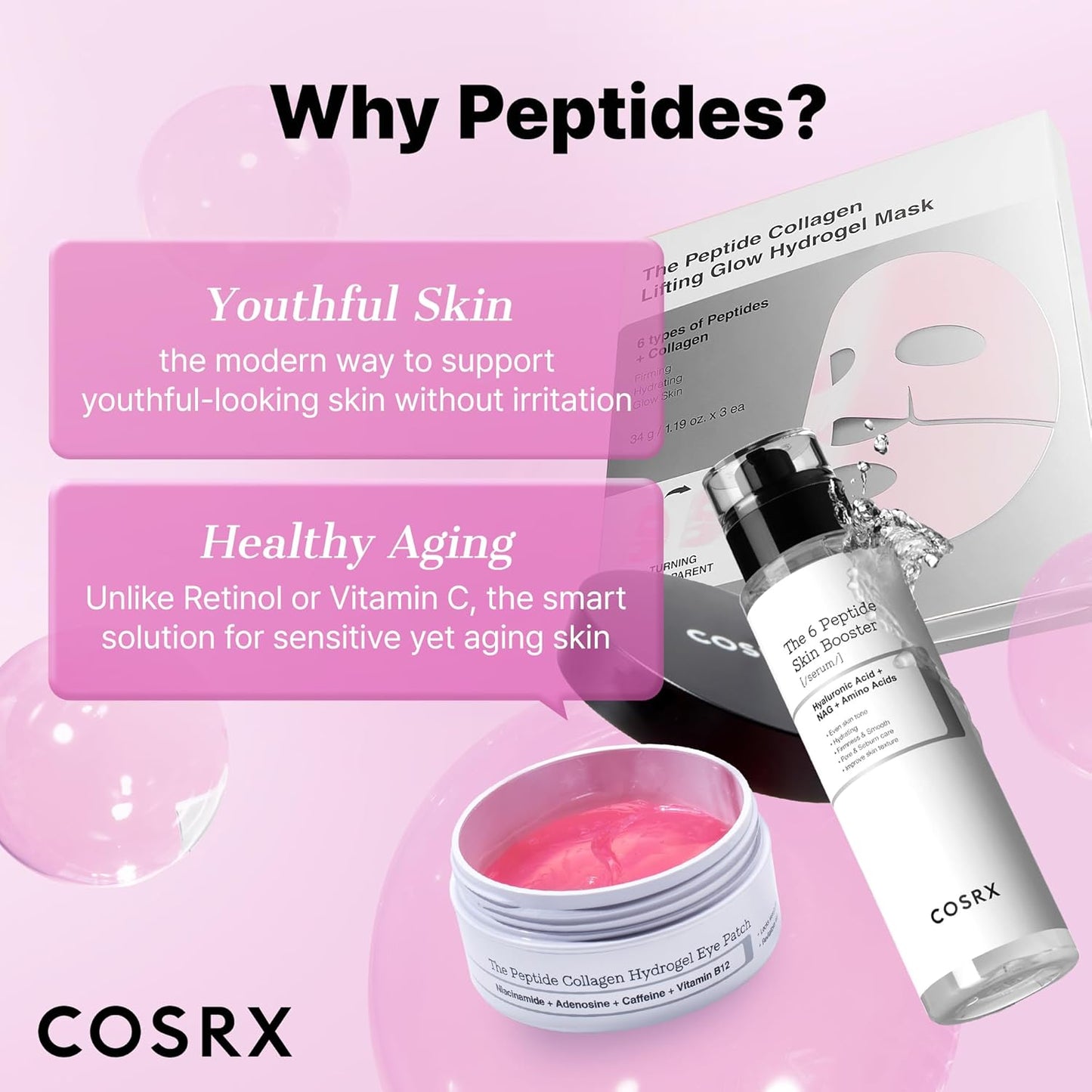 COSRX Pink Peptides Hydrogel Mask – Clean Beauty Staple for an Uncluttered Bathroom Counter