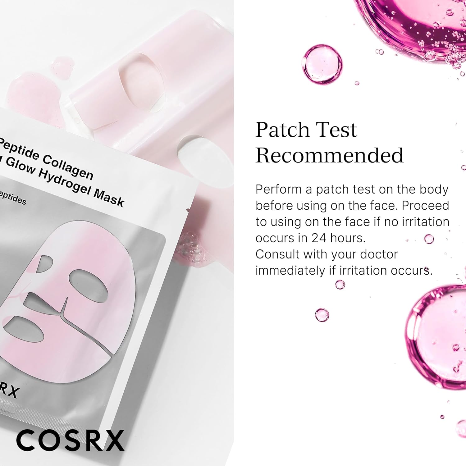 COSRX Pink Peptides Hydrogel Mask – Clean Beauty Staple for an Uncluttered Bathroom Counter