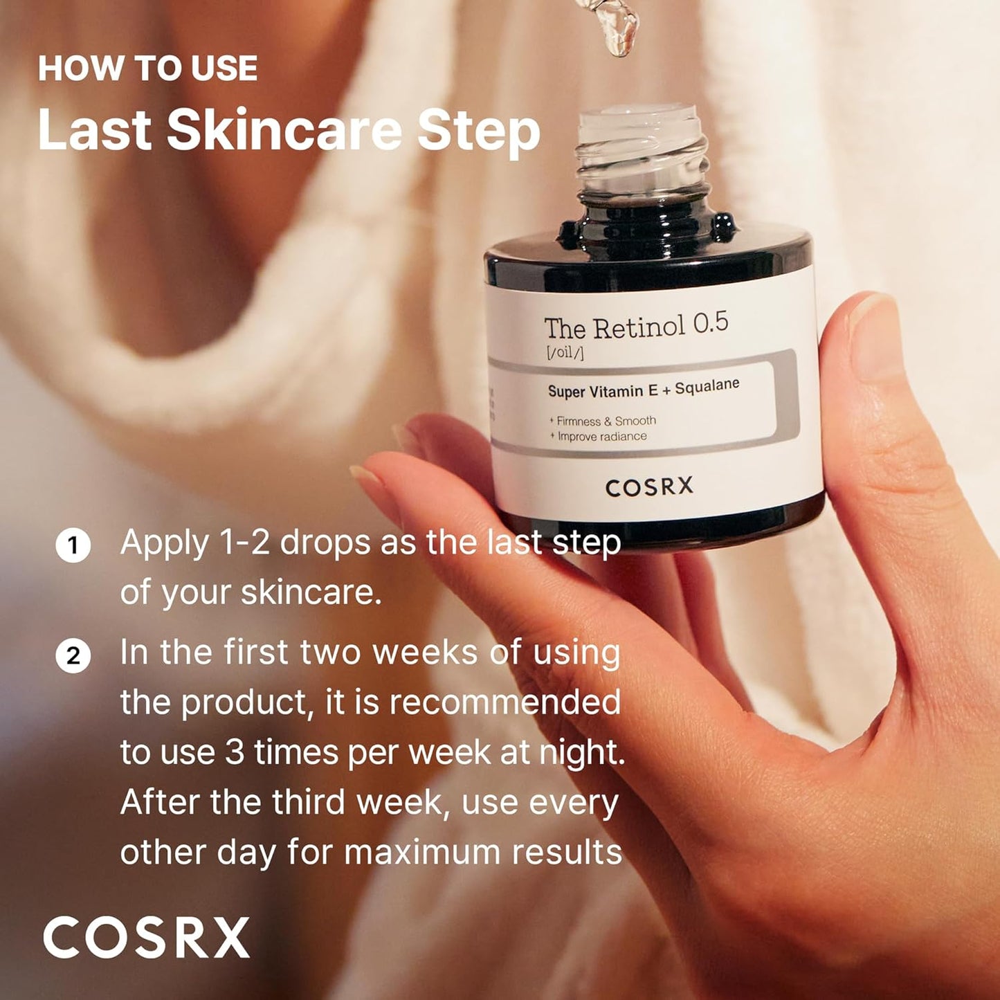 COSRX Retinol 0.5 Oil – Gentle Anti-Aging Treatment for a Restorative Evening Skincare Ritual