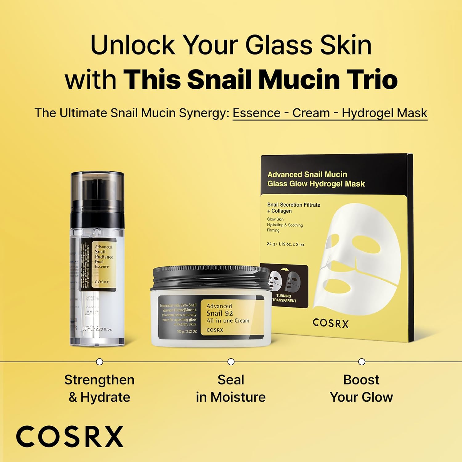 COSRX Snail Mucin 74% + Niacinamide 5% Dual Essence – Wind-Down Self-Care Step for Hydration and Calm