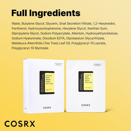 COSRX Snail Mucin Face Mask – Streamlined Hydration for Uncluttered Bathroom Counters