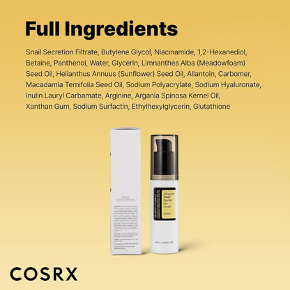 COSRX Snail Mucin Peptide Under Eye Cream – Clean Vanity Staple, Simple One Step Eye Treatment for Dark Circles and Wrinkles