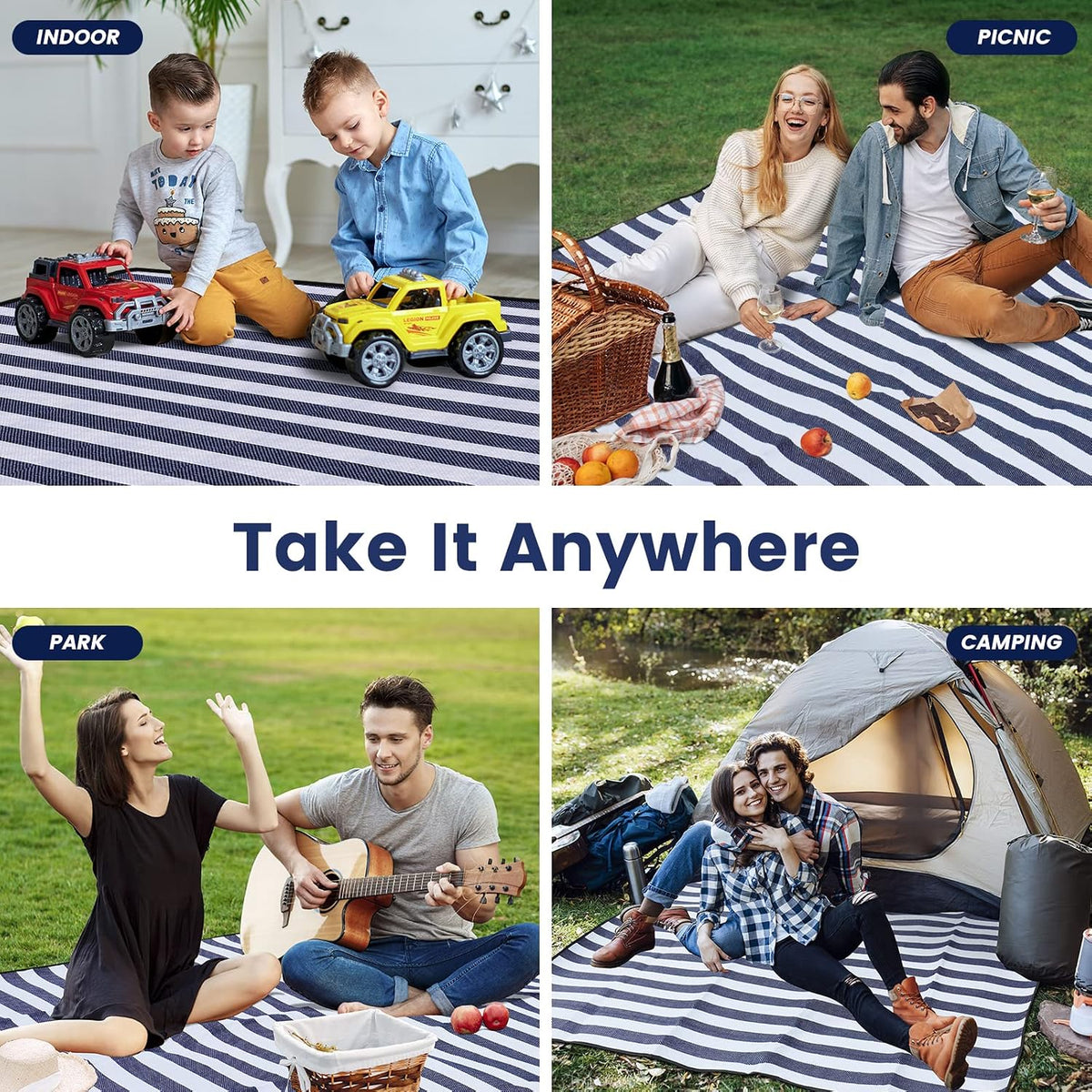 COSTWAY Large Play Mat for Kids Picnics, Beach Trips & Toddler Floor Time at Home