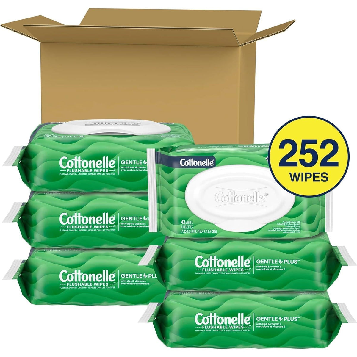 Cottonelle GentlePlus Flushable Wipes – Sensitive Skin Bath Ritual, Post-Soak Refresh for Master Ensuite