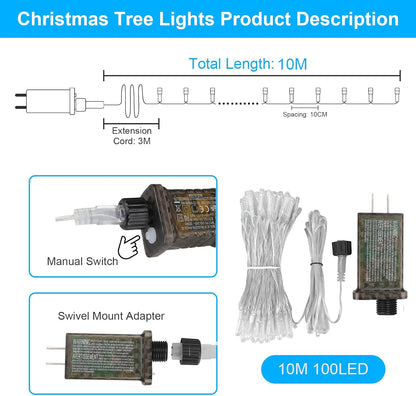 CozyAura Fairy Lights Plug in – Living Room Aesthetic & Fireplace Mantle Glow, 8 Modes Dimmable String