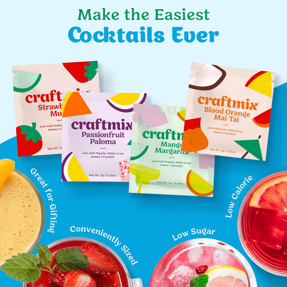 Craftmix Low-Effort Home Bar Kit – Less Is More Cocktail Solution, No Fresh Ingredients Required