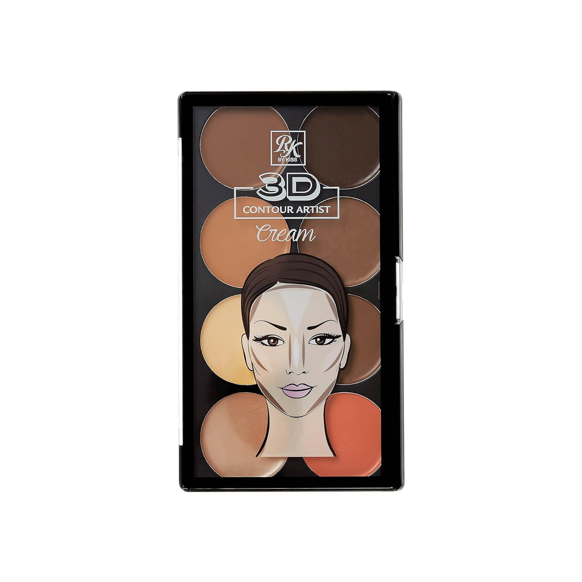 cream-based 3d contour palette with multiple shade compartments