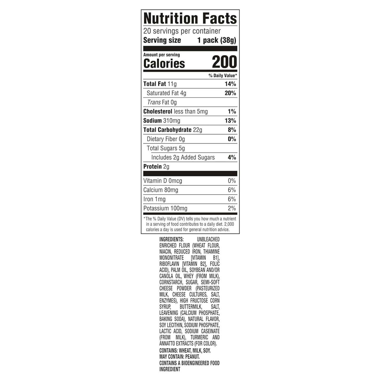 creamy cheese filling made with real cheese between two crisp ritz crackers