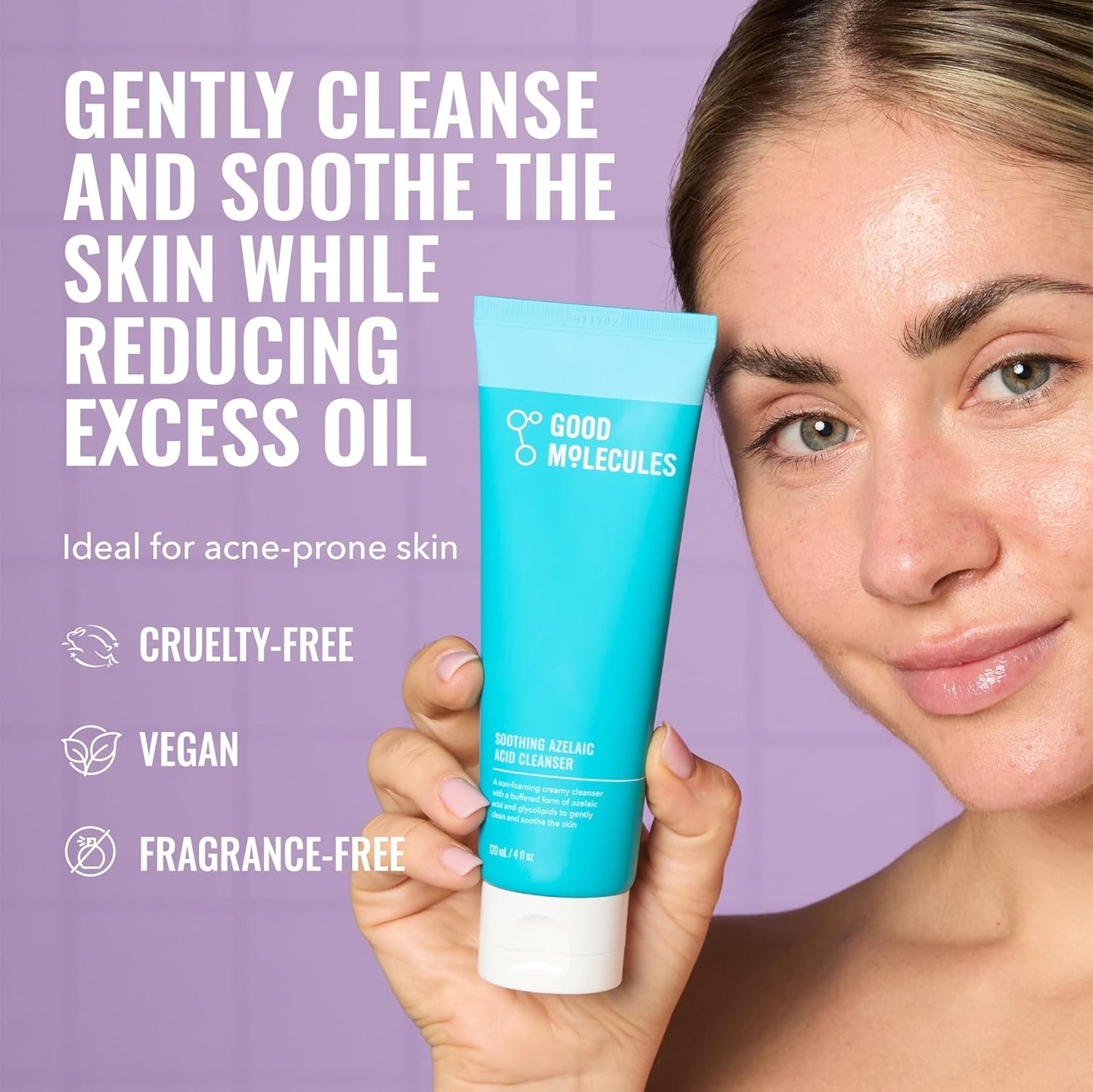 creamy, non-foaming cleanser texture suitable for daily am and pm use
