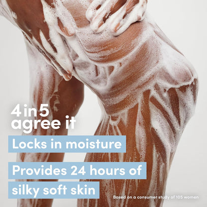 creamy serum-into-velvety-foam lather texture for a luxurious shower feel
