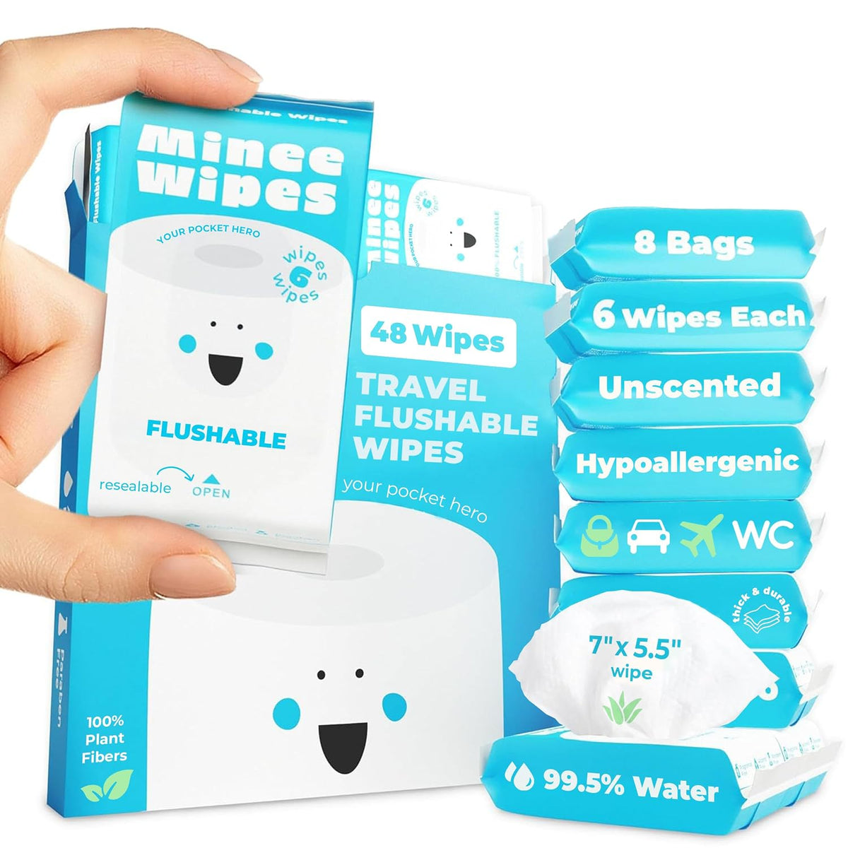 credit card-sized compact pouch (6 wipes per pack) designed for wallet or pocket carry