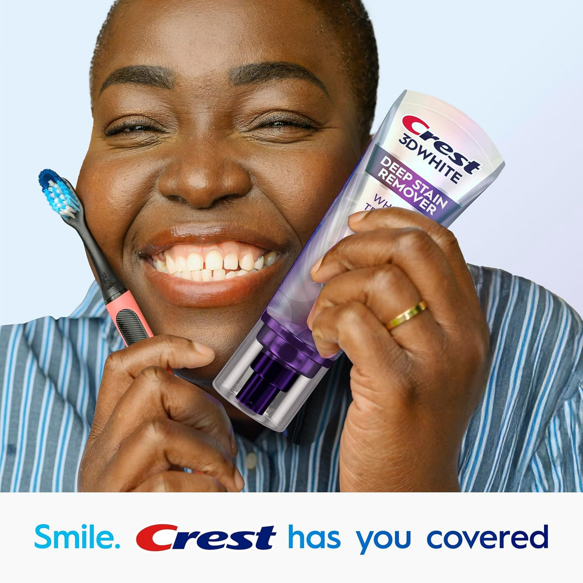 Crest 3D White Deep Stain Remover Toothpaste – 3.1oz Carry-On Tube for Hotel Bathroom Counters