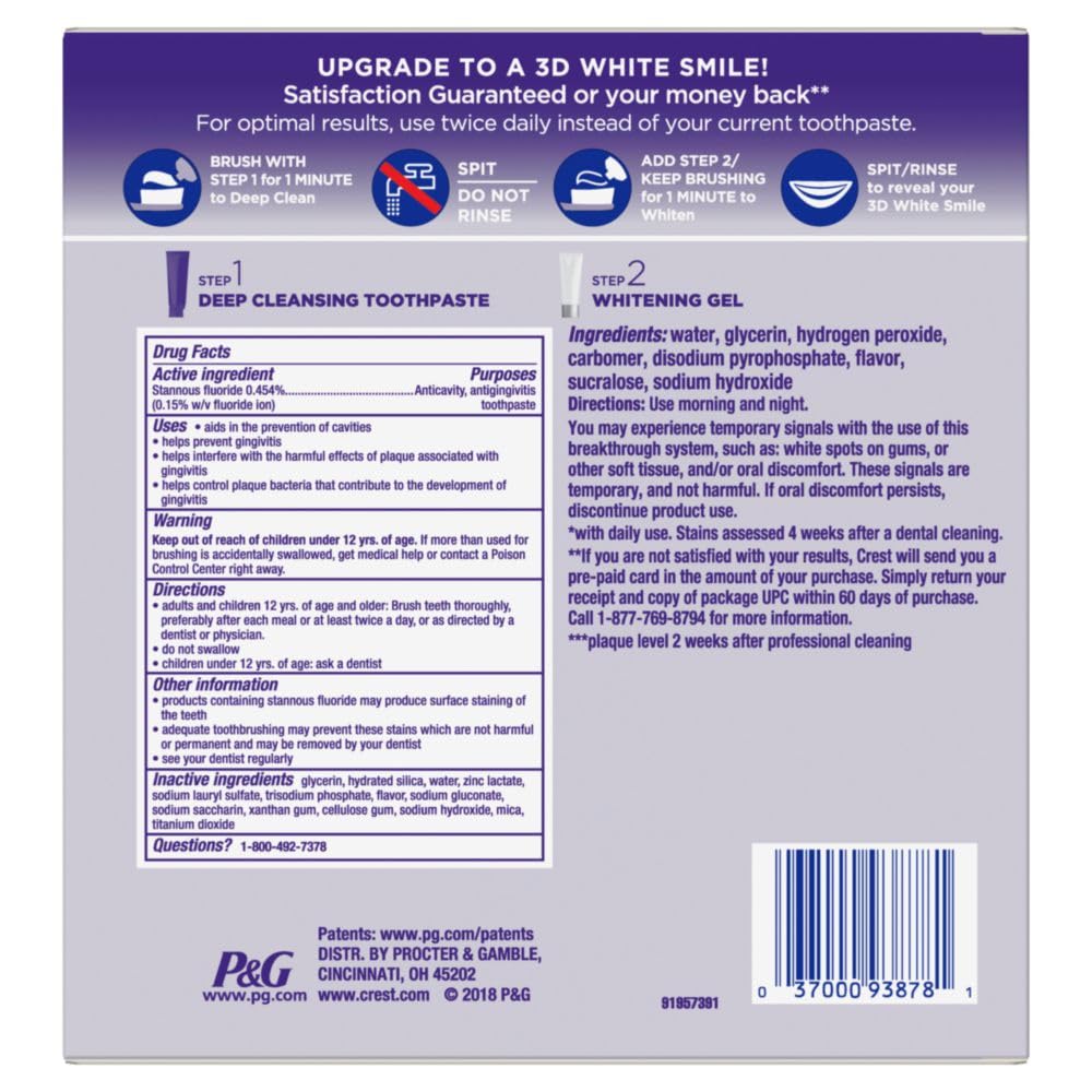 Crest 3D White Luxury Oral Care Duo – Elegantly Designed Teeth Whitening for the Sophisticated Bathroom