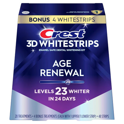 Crest 3D Whitestrips Age Renewal – Hands-Free Whitening Strips for Your Evening Wellness Routine
