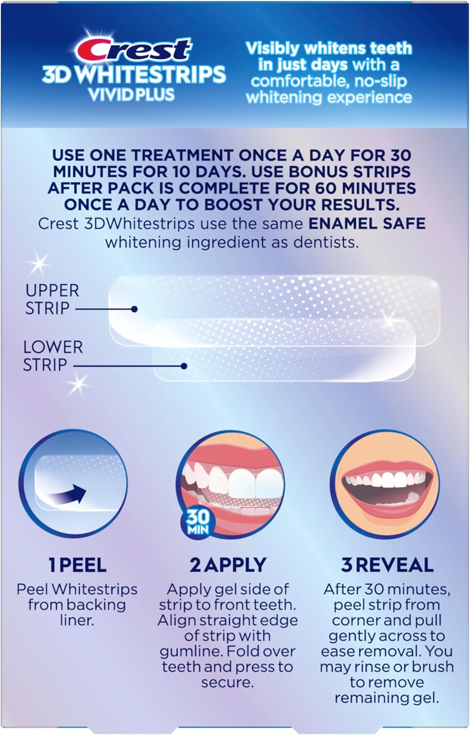 Crest 3D Whitestrips Vivid Plus – Enamel-Safe Whitening for Your Evening Wind-Down
