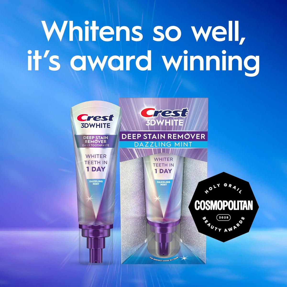 Crest 3DWhite Brilliance Deep Stain Remover Dazzling Mint Toothpaste - Brighter Smile Before Client Meetings and Interviews