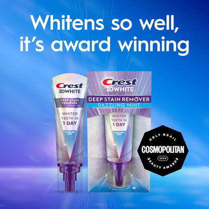 Crest 3DWhite Brilliance Deep Stain Remover Dazzling Mint Toothpaste - Brighter Smile Before Client Meetings and Interviews