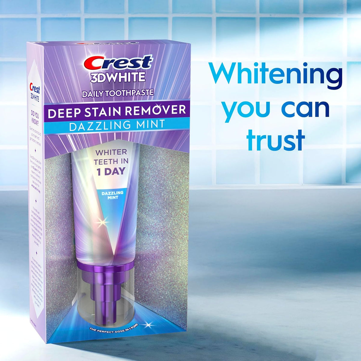 Crest 3DWhite Brilliance Deep Stain Remover Dazzling Mint Toothpaste - Brighter Smile Before Client Meetings and Interviews