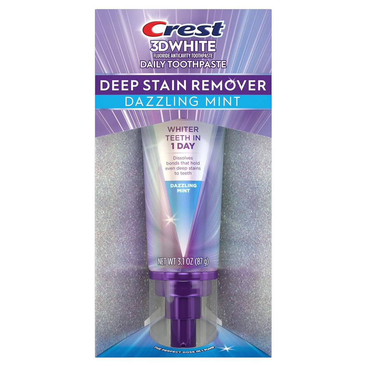 Crest 3DWhite Brilliance Deep Stain Remover Dazzling Mint Toothpaste - Brighter Smile Before Client Meetings and Interviews