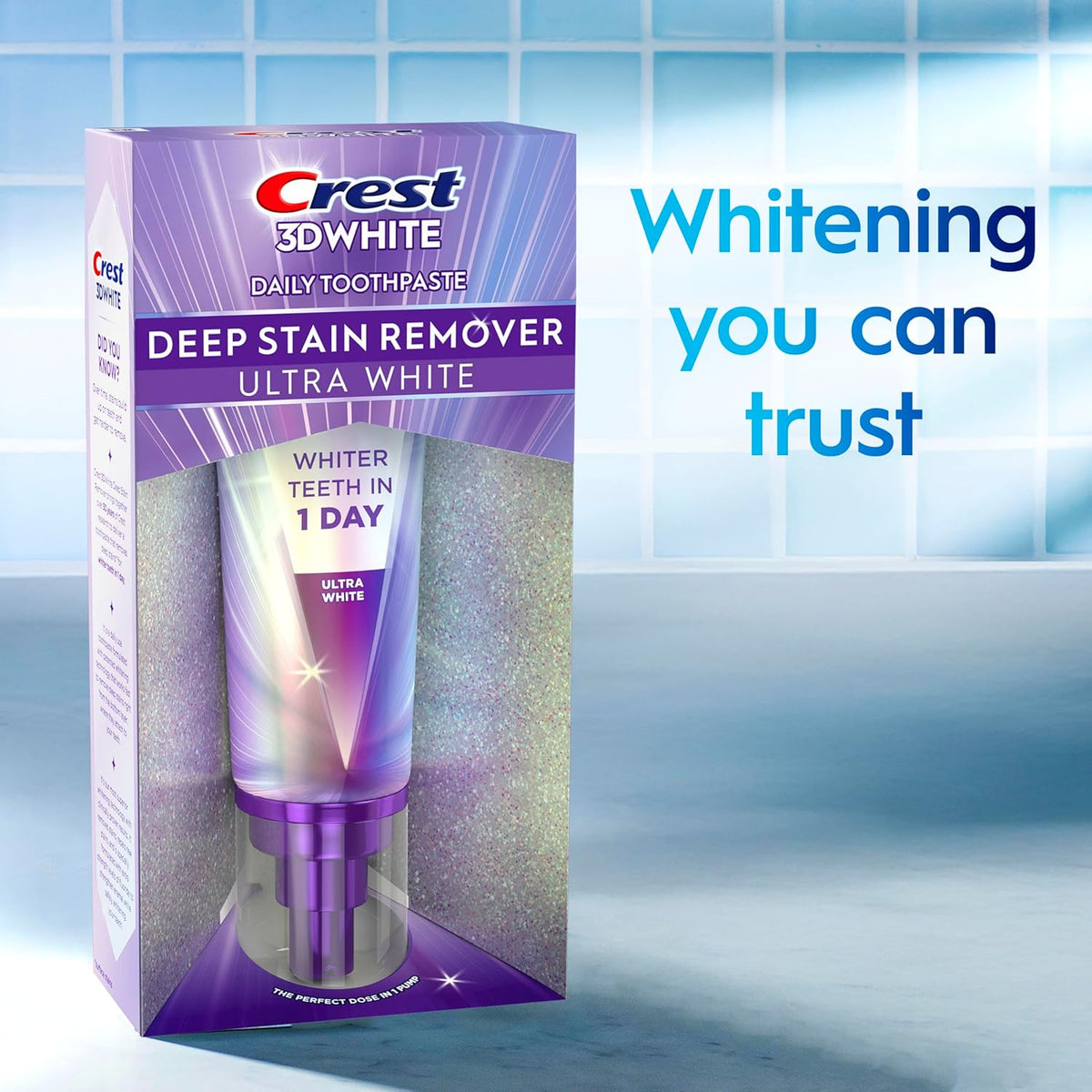 Crest 3DWhite Brilliance Ultra White Toothpaste – Mindful Evening Routine Upgrade for Sensitive Teeth