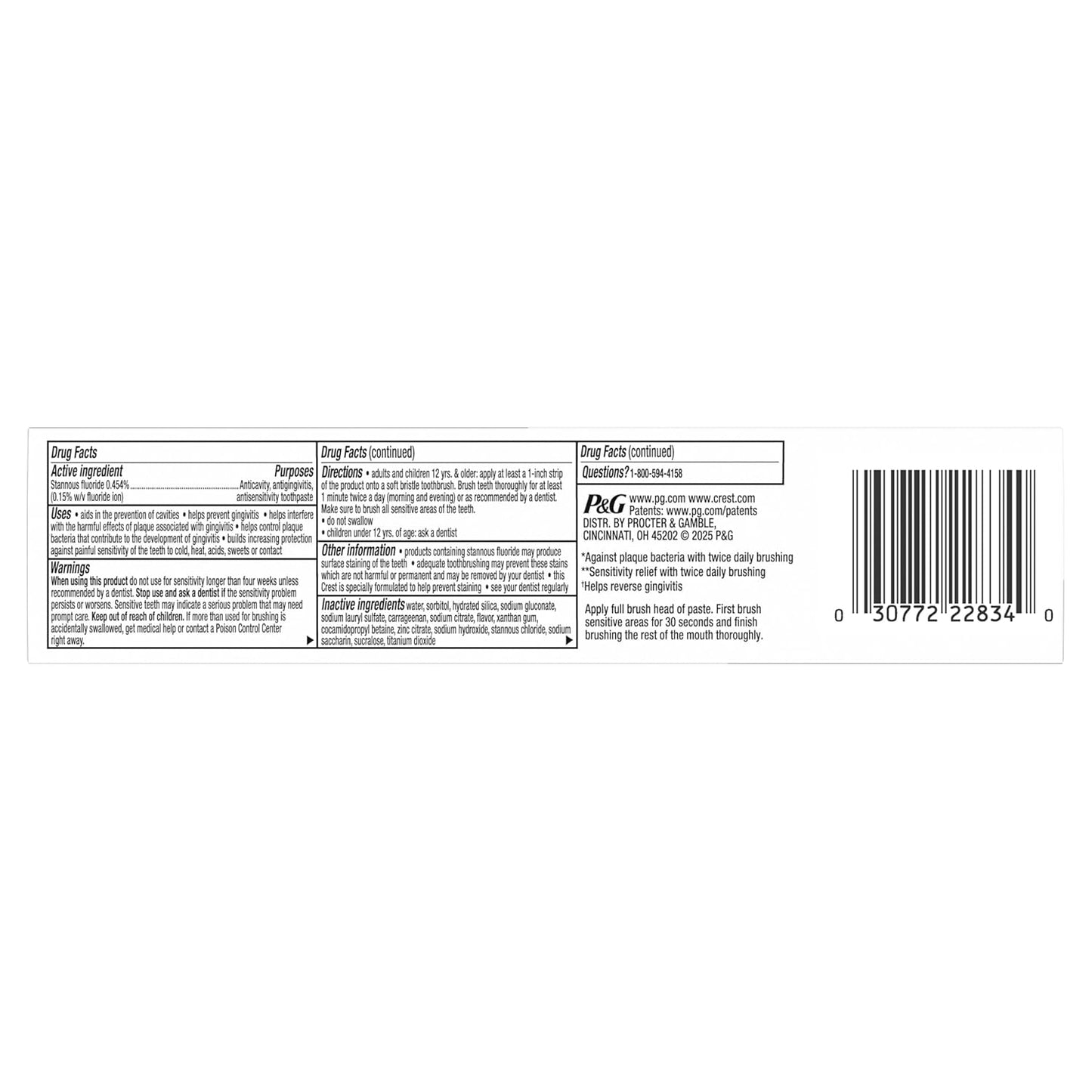 Crest Gum-Strengthening Toothpaste 4.8oz Triple Pack – Soothe Sensitivity During Your Evening Self-Care Routine