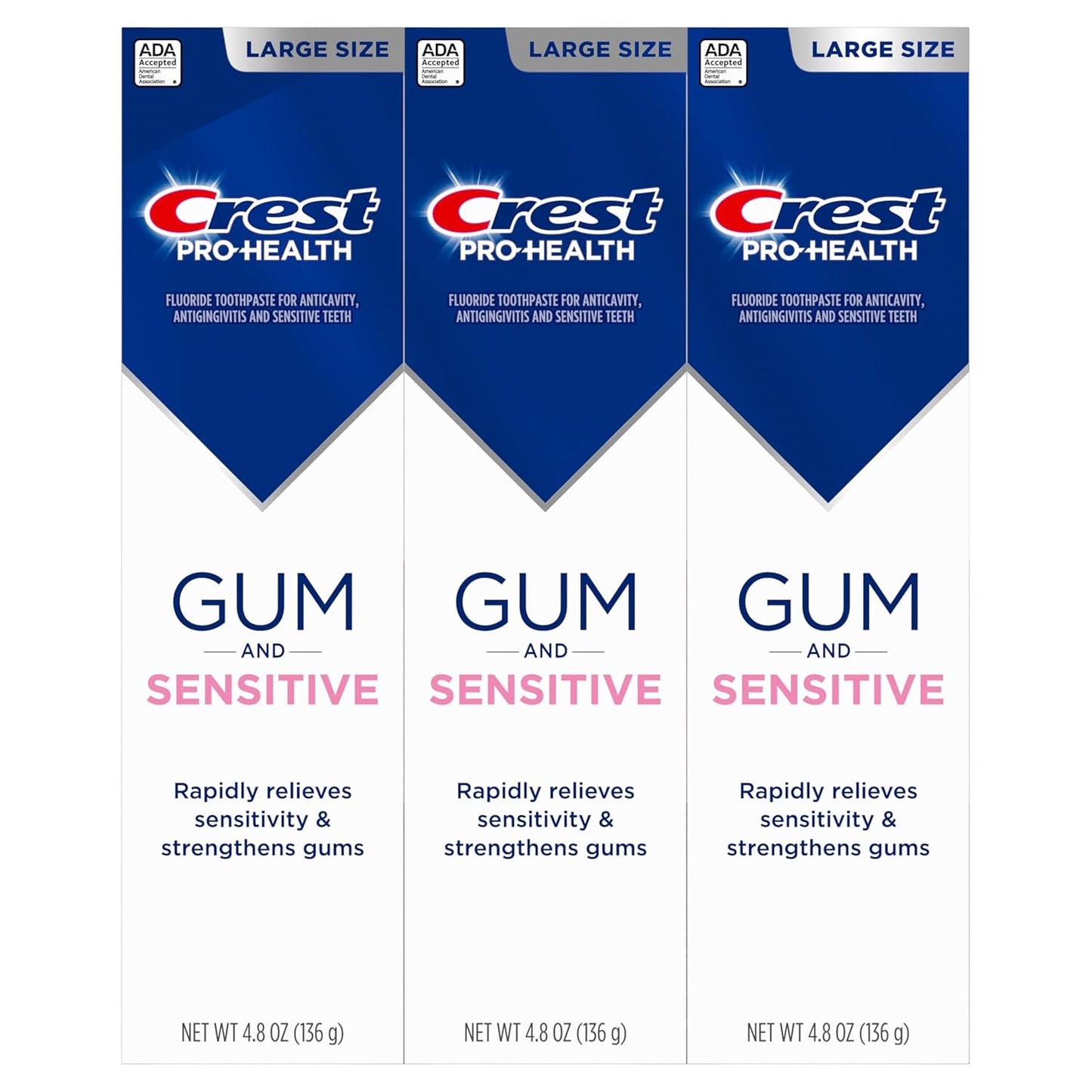 Crest Gum-Strengthening Toothpaste 4.8oz Triple Pack – Soothe Sensitivity During Your Evening Self-Care Routine