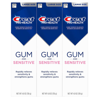 Crest Gum-Strengthening Toothpaste 4.8oz Triple Pack – Soothe Sensitivity During Your Evening Self-Care Routine