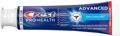 Crest Pro-Health Advanced Deep Clean Mint Toothpaste for the Whole Household, Two 5.1 oz Tubes in One Pack