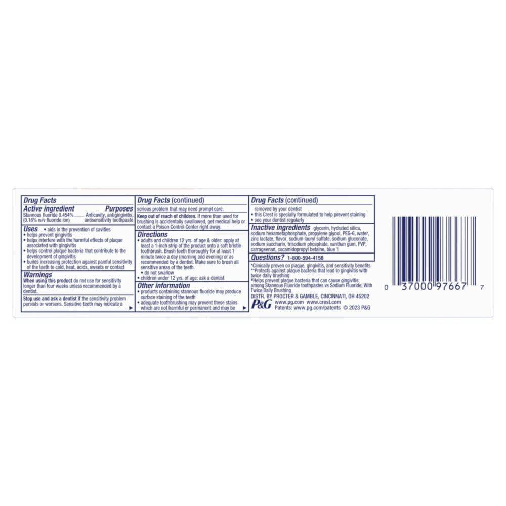Crest Pro-Health Advanced Toothpaste – Trusted Sensitive Teeth and Gingivitis Care for Worry-Free Family Brushing, 5.1 Oz