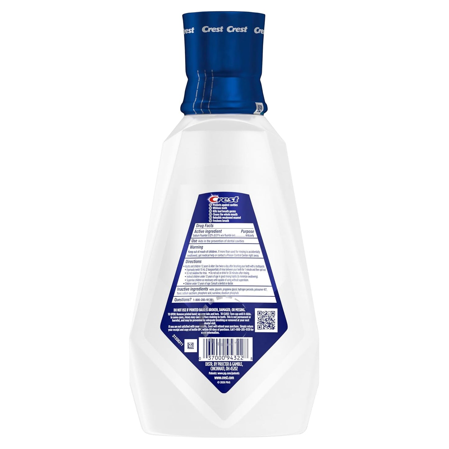 Crest Pro-Health Advanced Whitening Mouthwash – Gentle Alcohol-Free Formula for Daily Wellness