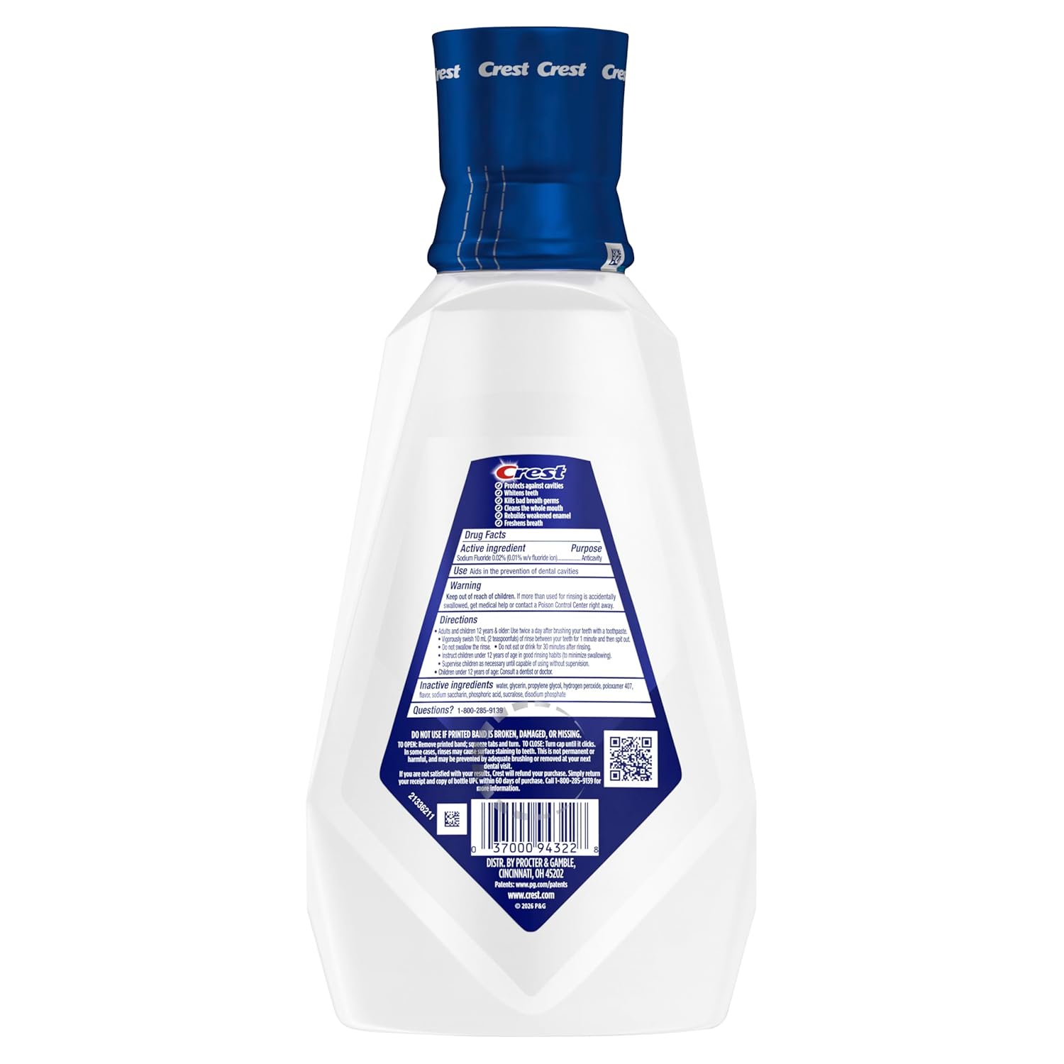 Crest Pro-Health Advanced Whitening Mouthwash – Gentle Alcohol-Free Formula for Daily Wellness