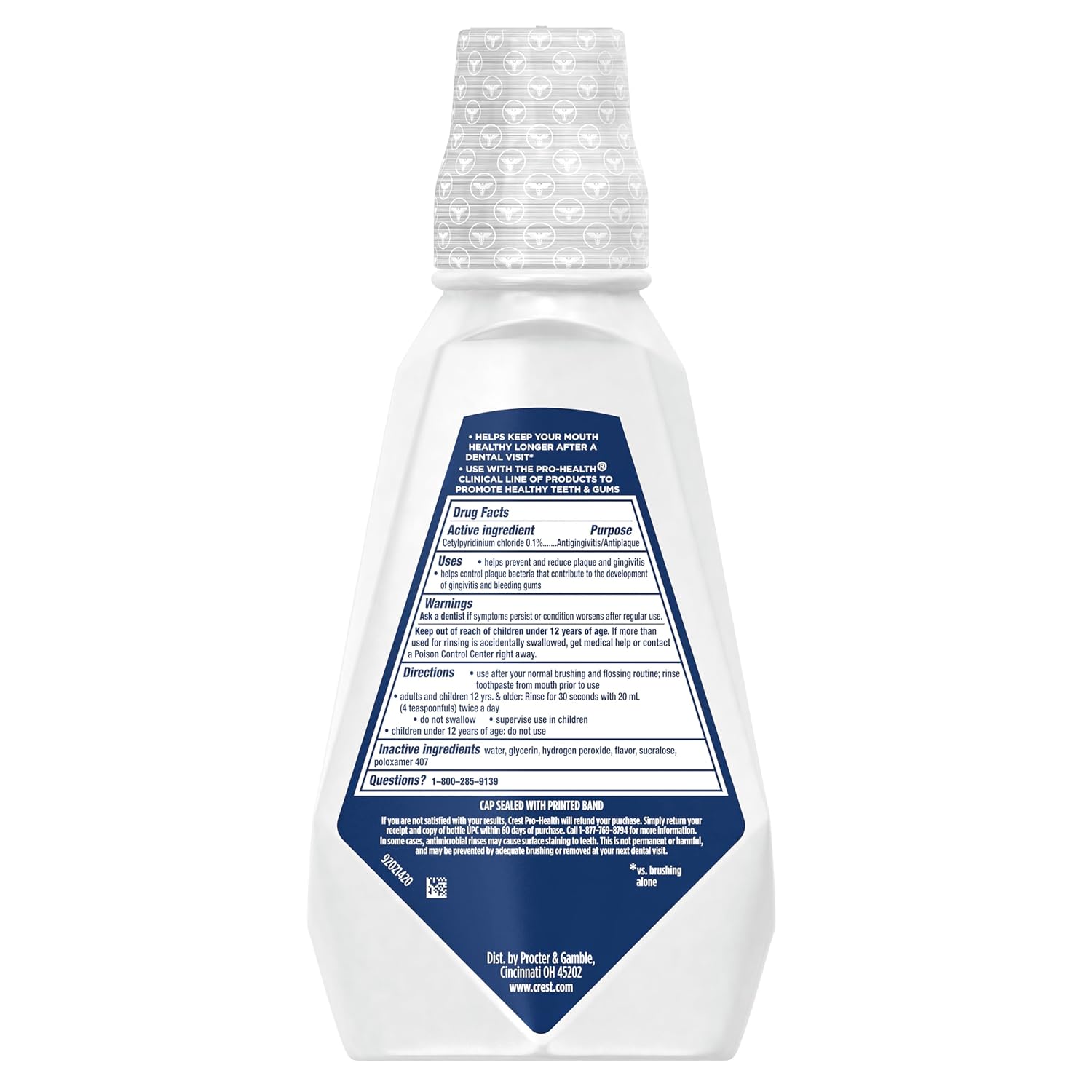 Crest Pro-Health Clinical Mouthwash – Gentle Evening Oral Care to Support Your Wellness Routine