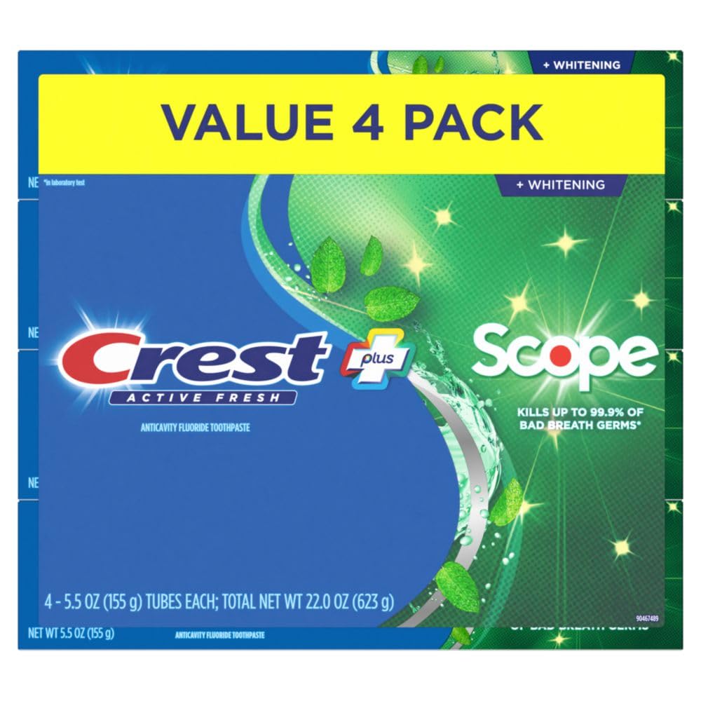 Crest + Scope Sensitive Teeth Toothpaste – Calming Bad Breath Relief for Mindful Morning Routines