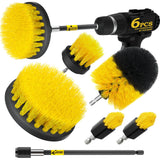 Holikme Cordless Drill Scrubber Set – 5 Brushes Plus Extension Rod for Marine, Motorcycle, and Driveway Cleaning