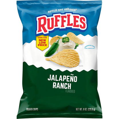crinkle-cut ridged chip architecture for enhanced crunch and dip strength