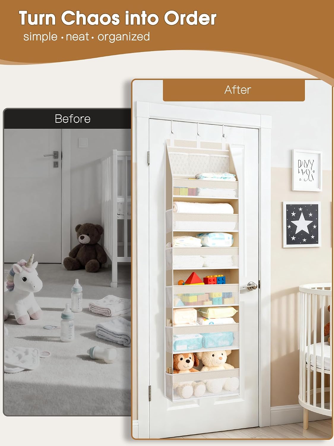 Criusia Behind the Door Storage – Productivity-Boosting Closet Organizer for Home Office and Study Room Supplies