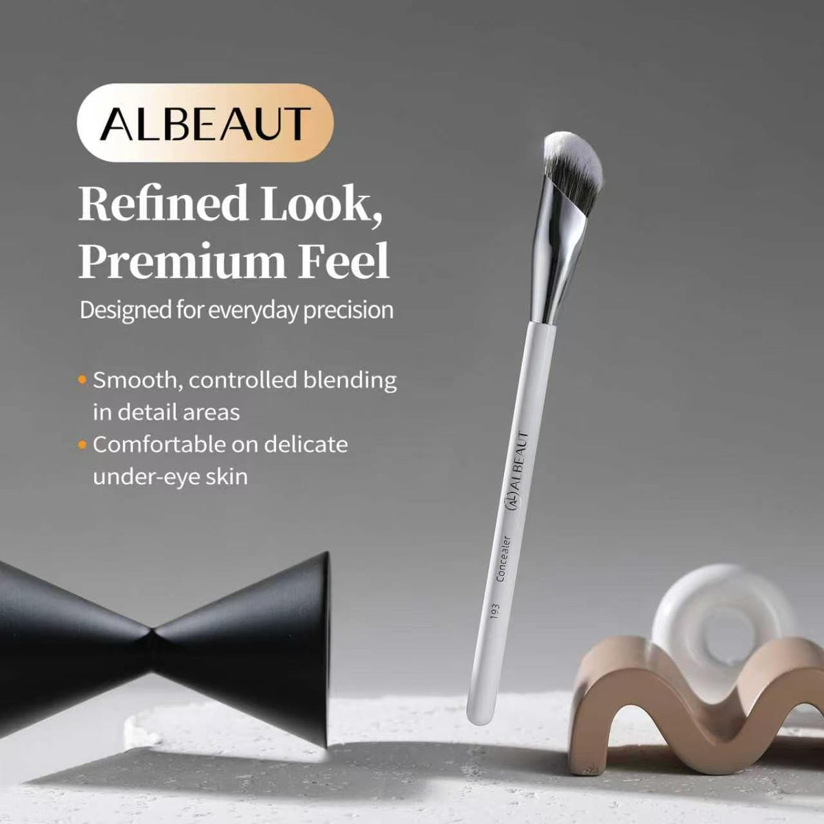 cruelty-free synthetic hair (not tested on animals) with an all-skin-type, all-skin-tone finish