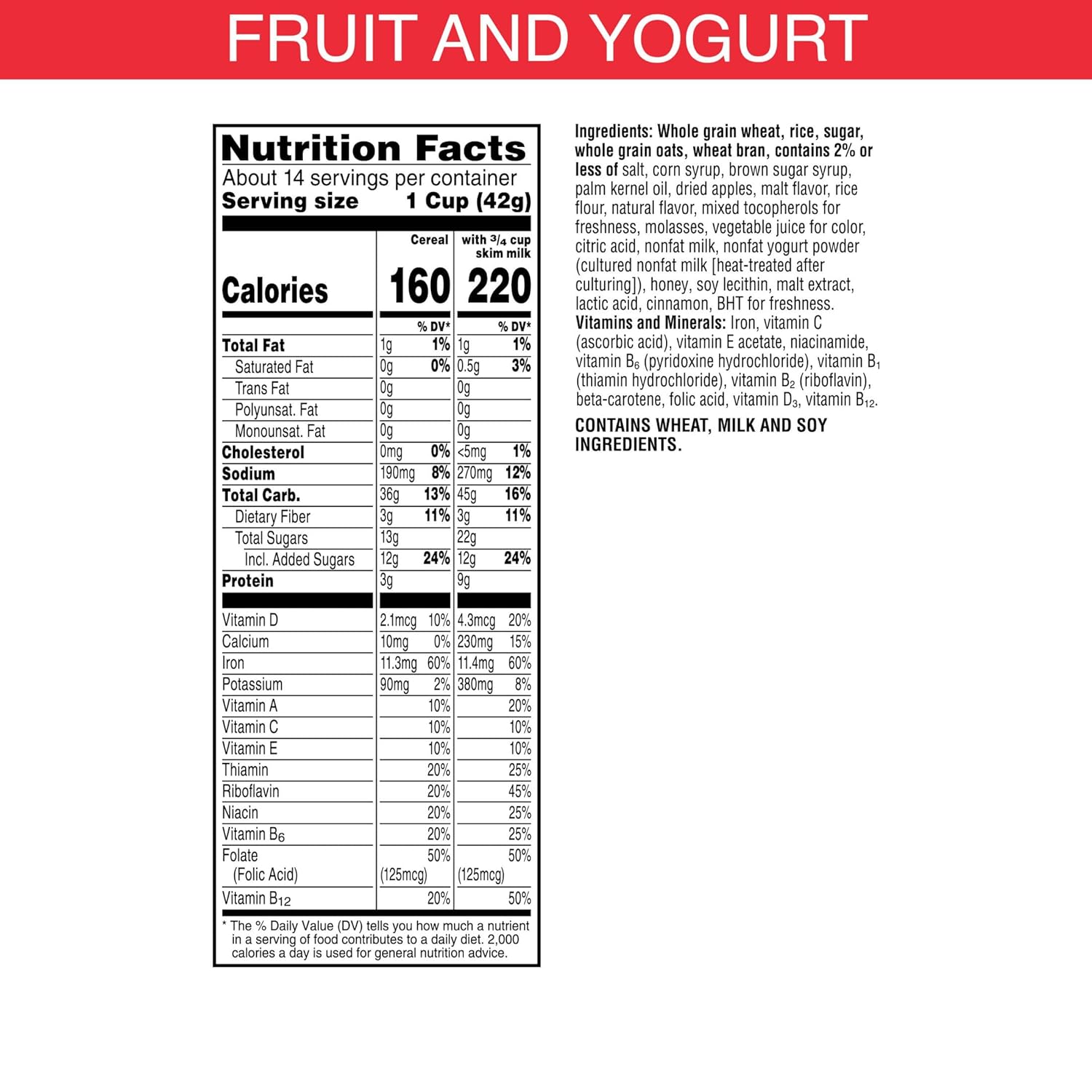 crunchy wheat and rice flakes blended with real oat and fruit clusters